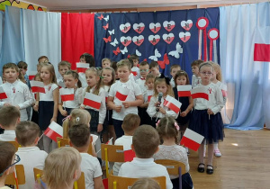 Uroczystość Dzień Flagi w przedszkolu.